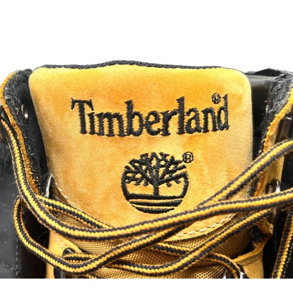 Timberland Tan Leather Faux Fur Cuff Ankle Winter Snow Boots Youth Size 4 - Picture 4 of 16